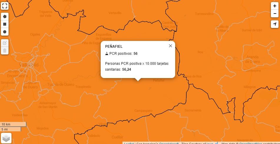 El Servicio de Epidemiología de la Junta contabiliza actualmente un total de 56 casos positivos en la Zona Básica de Salud de Peñafiel