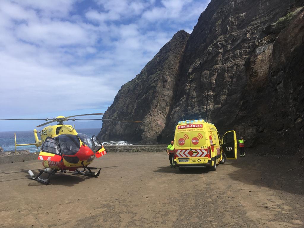 Labores de rescate en Hermigua, La Gomera.