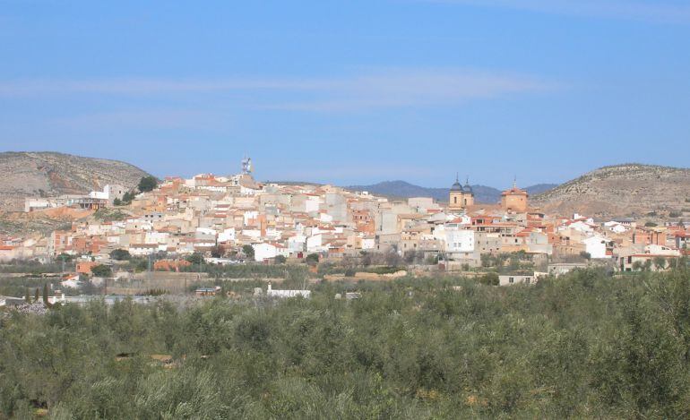 Elche de la Sierra visto desde la carretera de Murcia