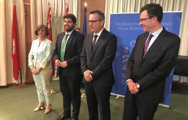 Rosa Peñalver, Fernando López Miras, Diego Conesa y José Ballesta