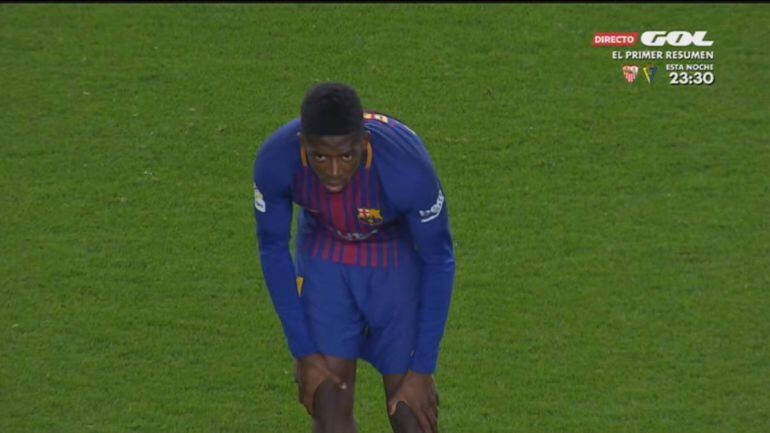 Dembelé, durante el partido ante el Celta de Copa