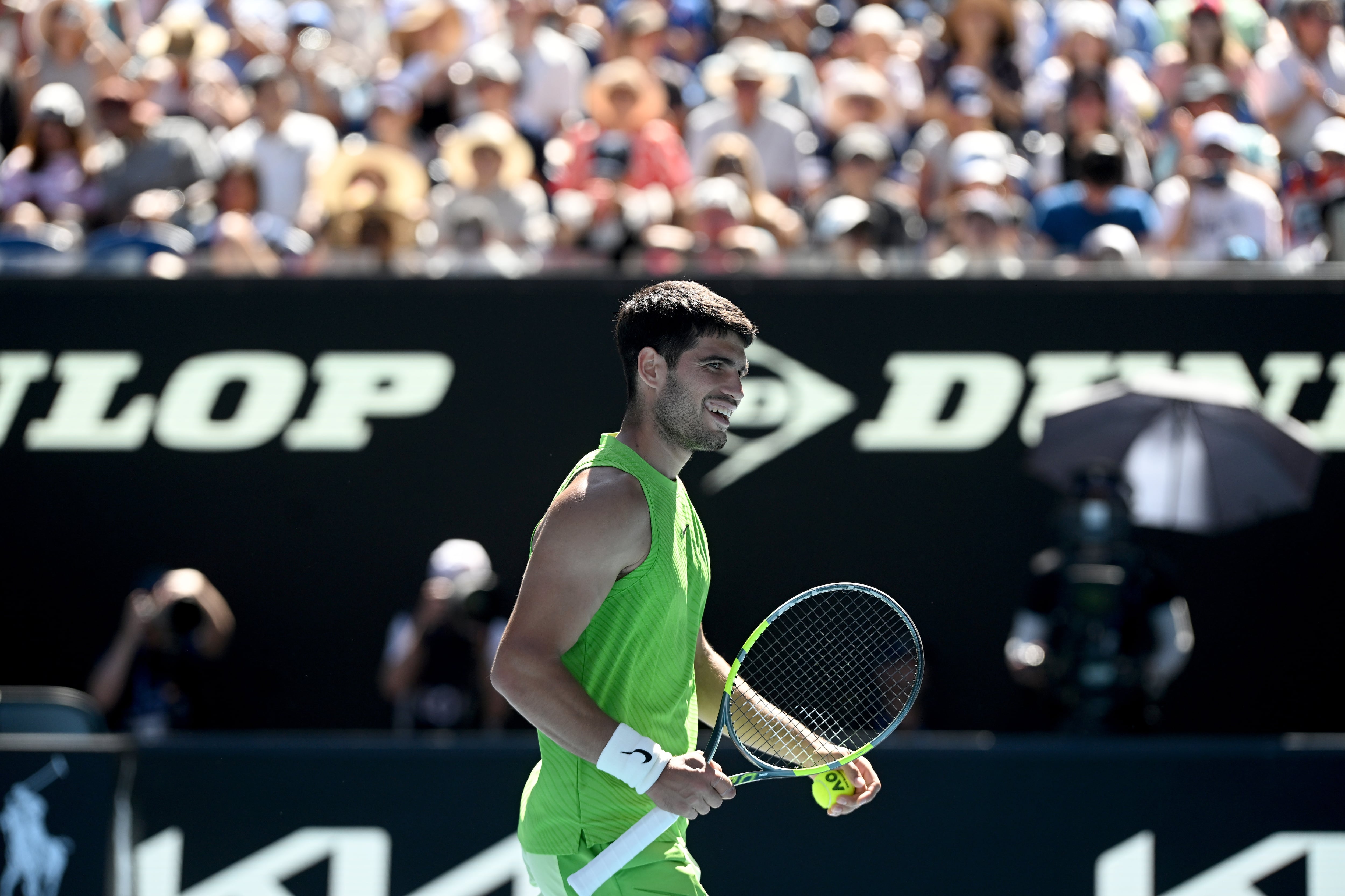 Carlos Alcaraz, en el partido ante Moutet