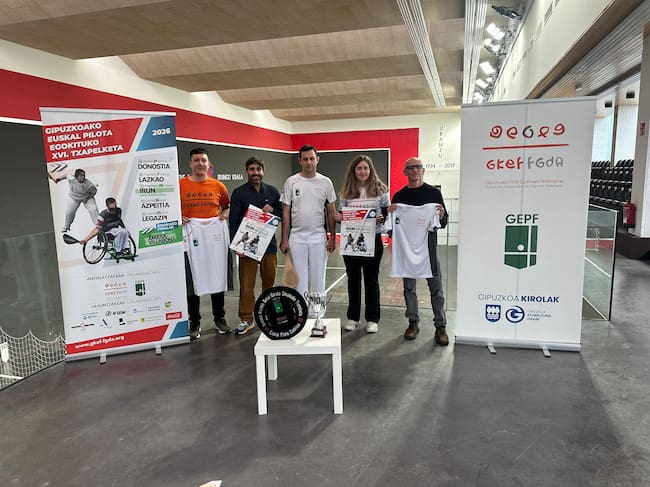 Imagen de la presentación del Campeonato de Gipuzkoa de Euskal Pelota Adaptada.
