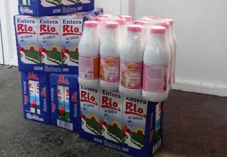 Parte del donativo de leche