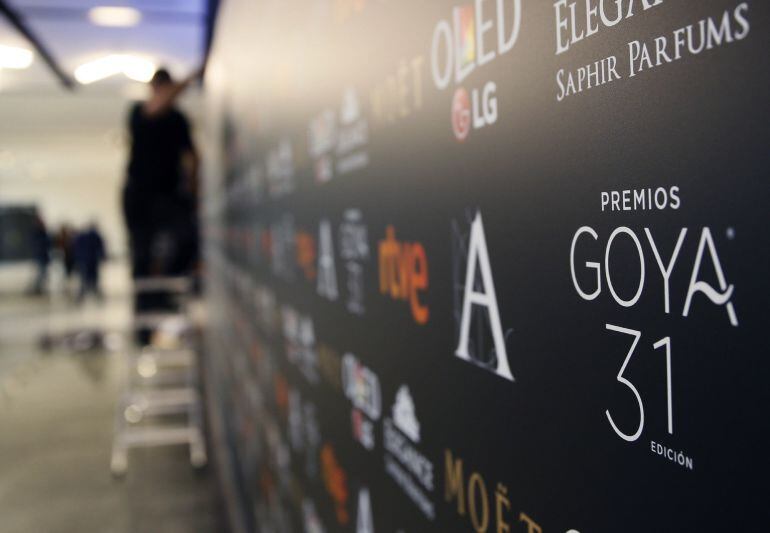 Preparativos de la gala de la 31 edición de los Premios Goya que se celebrará mañana en Madrid