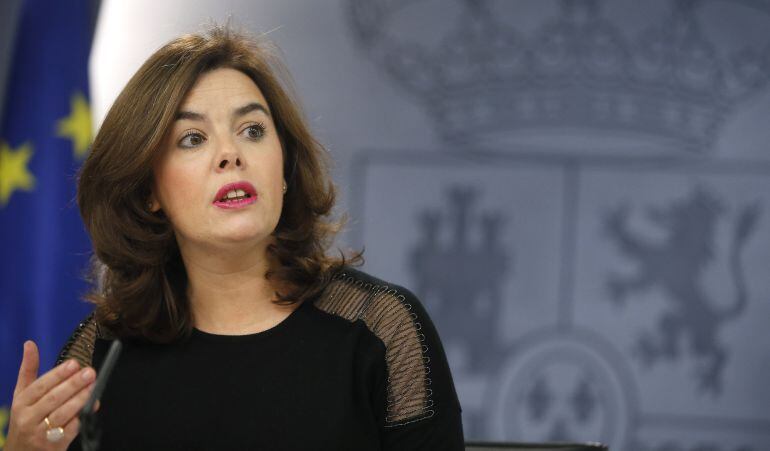 Soraya Sáenz de Santamaría fue la última del Gobierno en hablar sobre De Arístegui, aunque apenas entró en el tema.