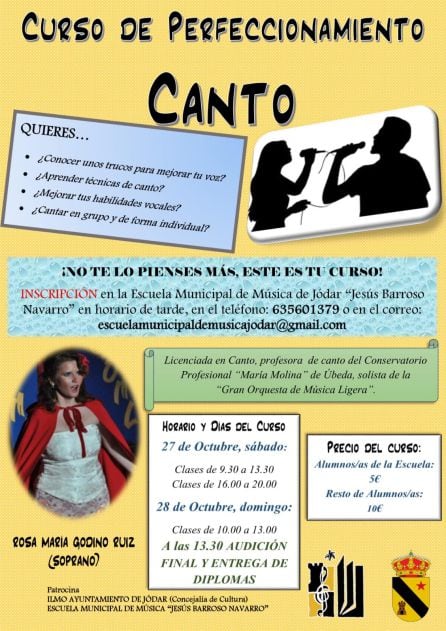 Cartel anunciador del Curso de Canto