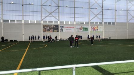 Simeone trasladó a su equipo a las instalaciones del Olímpico en la mañana del partido