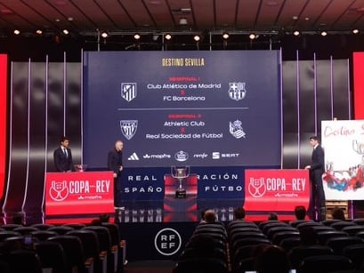 Imagen del sorteo de las semifinales de la Copa del Rey