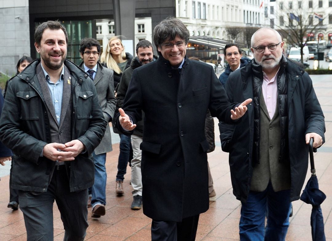 Carles Puigdemont, cuando fue a recoger su acta de europarlamentario