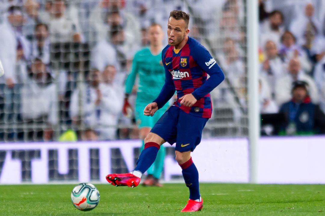 Arthur, durante el partido contra el Real Madrid en el Bernabéu. 