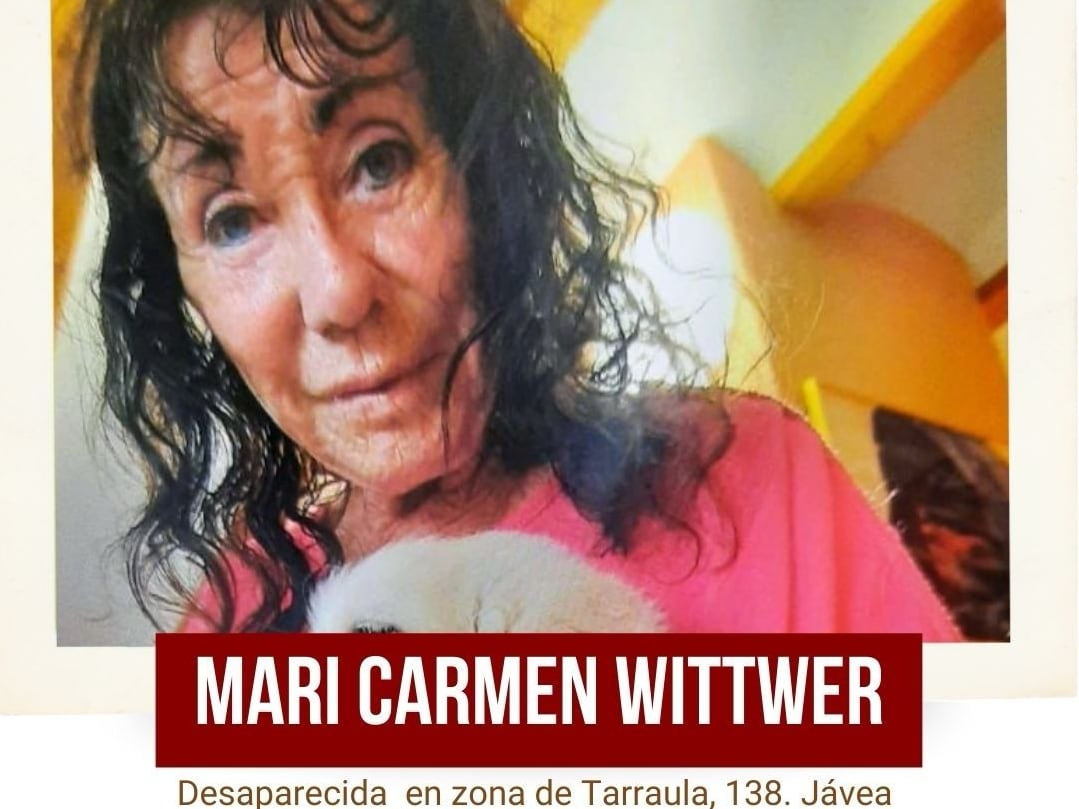 Mari Carmen Wittwer, desaparecida en la zona de Tarraula, en Xàbia