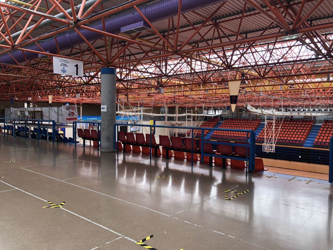 El polideportivo Artaleku preparado para ser un punto de vacunación masivo contra la Covid-19