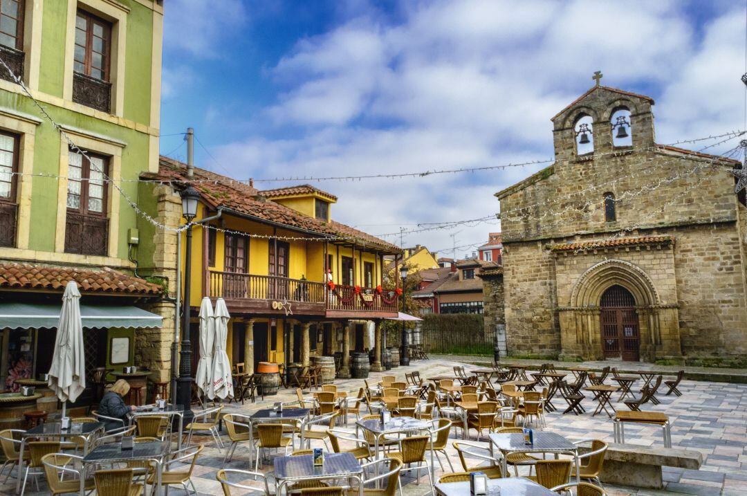 Terraza de un establecimiento en Avilés.