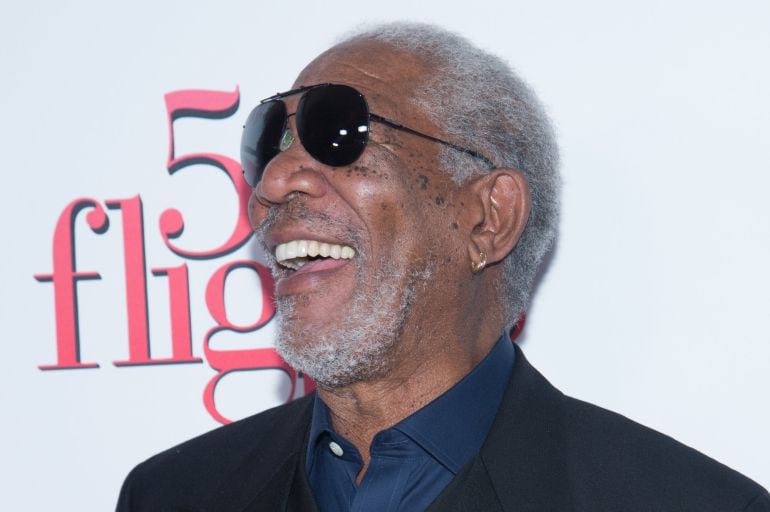 El actor Morgan Freeman durante la presentación de su nueva película.