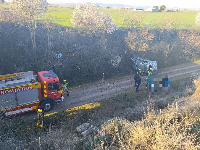 Accidente ocurrido en la carretera de Huerrios.