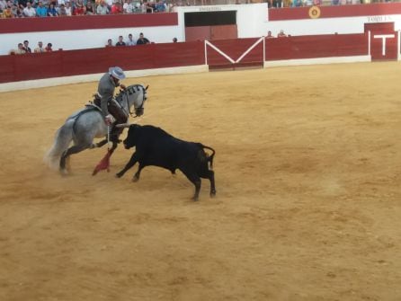 Momento de la faena de Sergio Galán