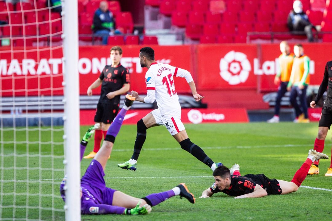 Youssef En-Nesyri marca su tercer gol en el encuentro.