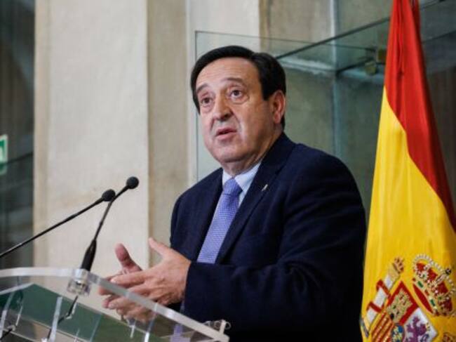 El presidente de Asaja, Pedro Barato, en una rueda de prensa después de su reunión con el ministro de Agricultura, Pesca y Alimentación