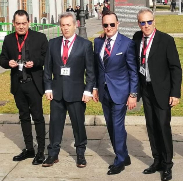 Hombres G, en su llegada a la Iglesia de la Merced.