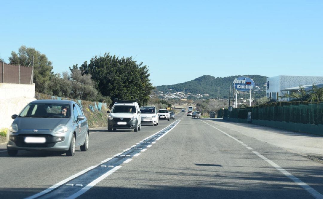 CV-734 entre Xàbia y Gata de Gorgos.