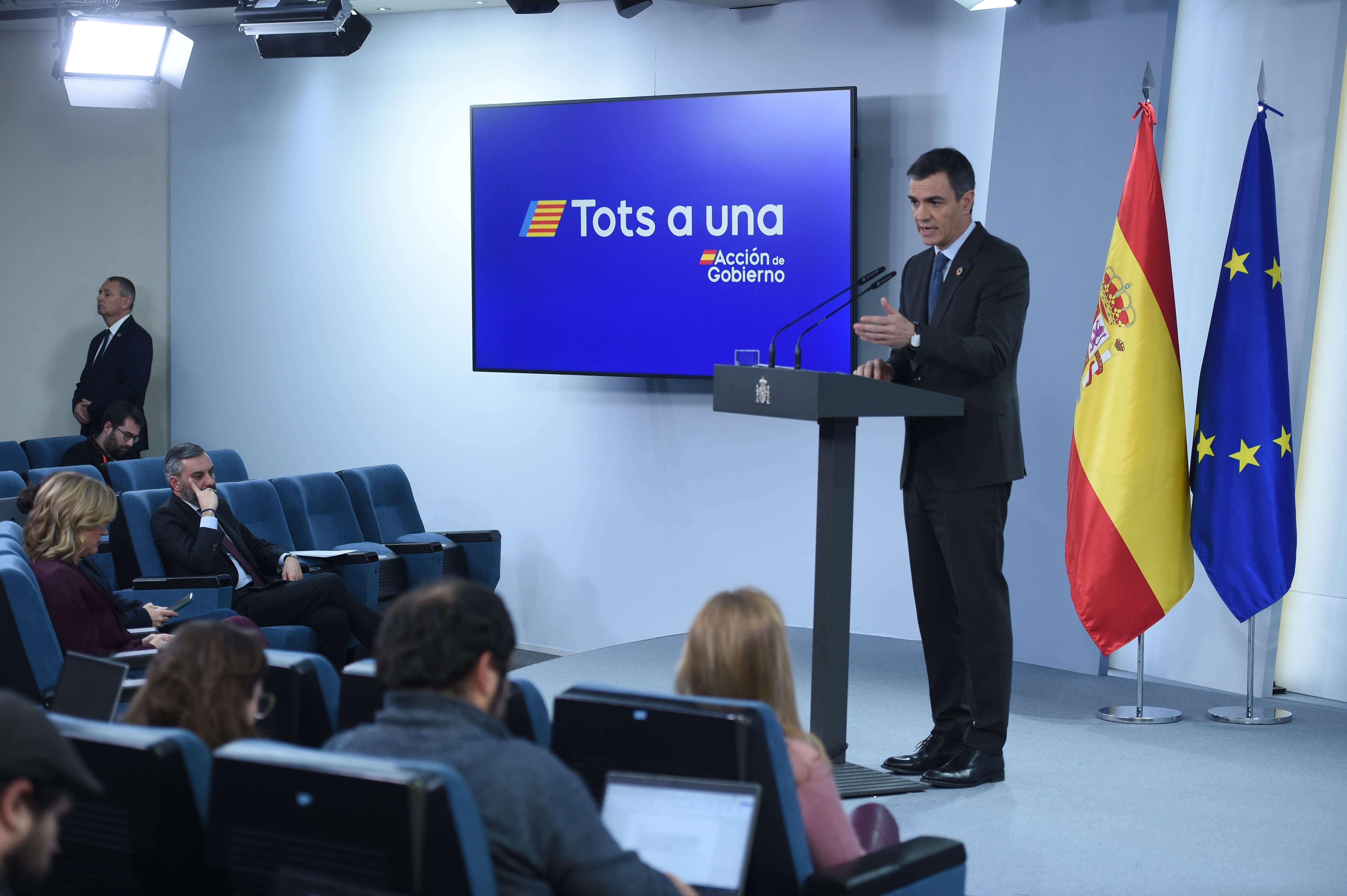 Sánchez, en la rueda posterior al Consejo de Ministros.