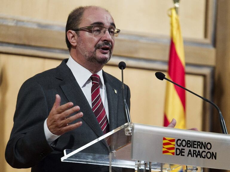 El presidente de Aragón. Javier Lambán, admite la deuda del Gobierno de Aragón con el Ayuntamiento de Zaragoza