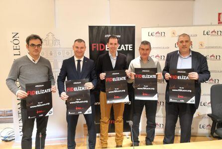 Representantes de Ademar, ABANCA, FID y Ayuntamiento, durante la presentación del evento