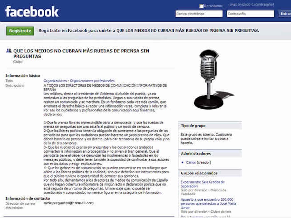 Los periodistas se rebelan en Facebook contra las ruedas de prensa sin preguntas