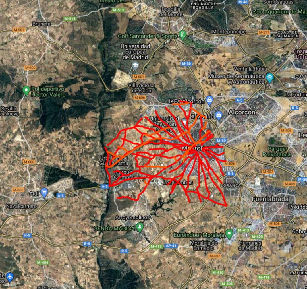 Mapa histórico de Móstoles