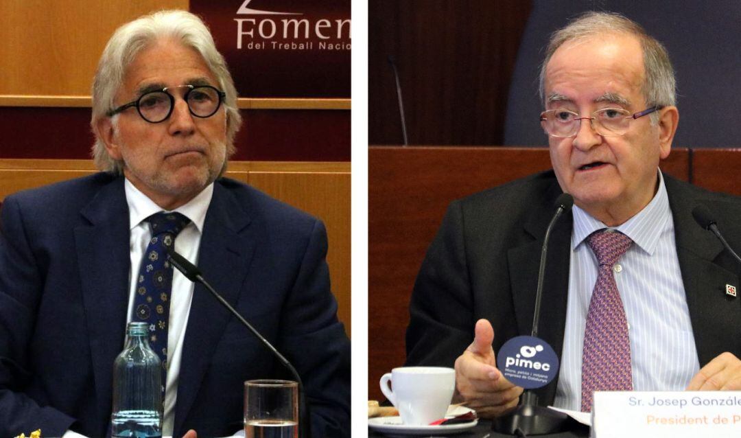 Imatges d&#039;ariu de Josep Sánchez Llibre (Foment) i Josep González (PIMEC)