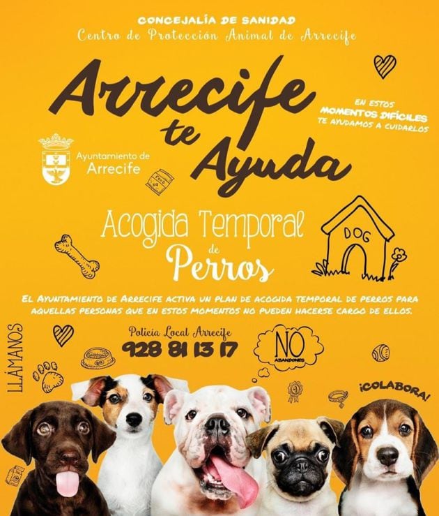 Cartel informativo de la acogida temporal.