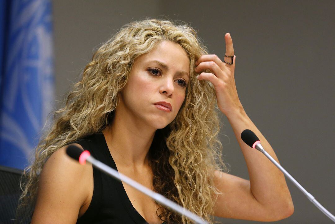 Shakira, en una rueda de prensa celebrada en 2015.