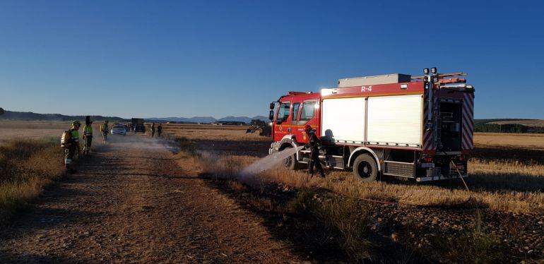 El incendio en Barrios de la Vega (Palencia), quedó sofocado de forma inmediata