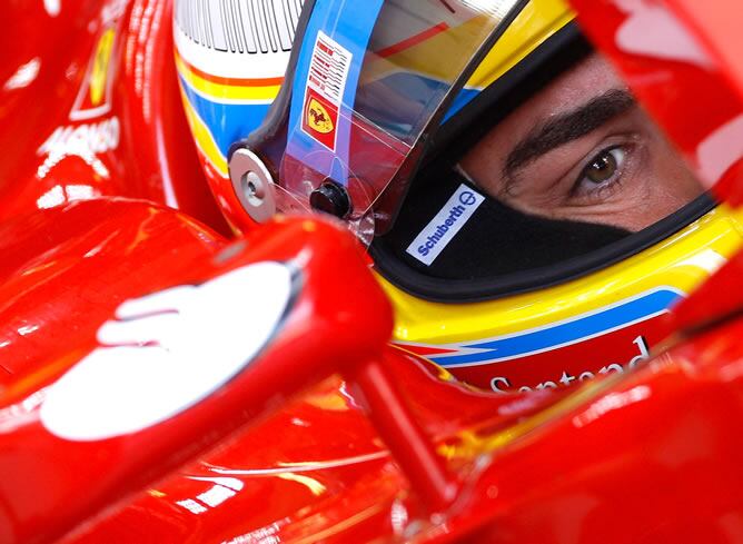 Alonso, durante el Gran Premio de Hungría