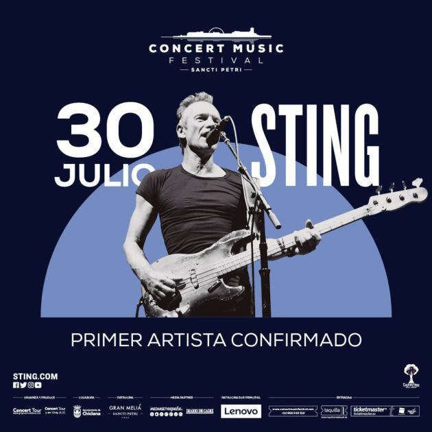 Cartel promocional del cartel de Sting en Chiclana