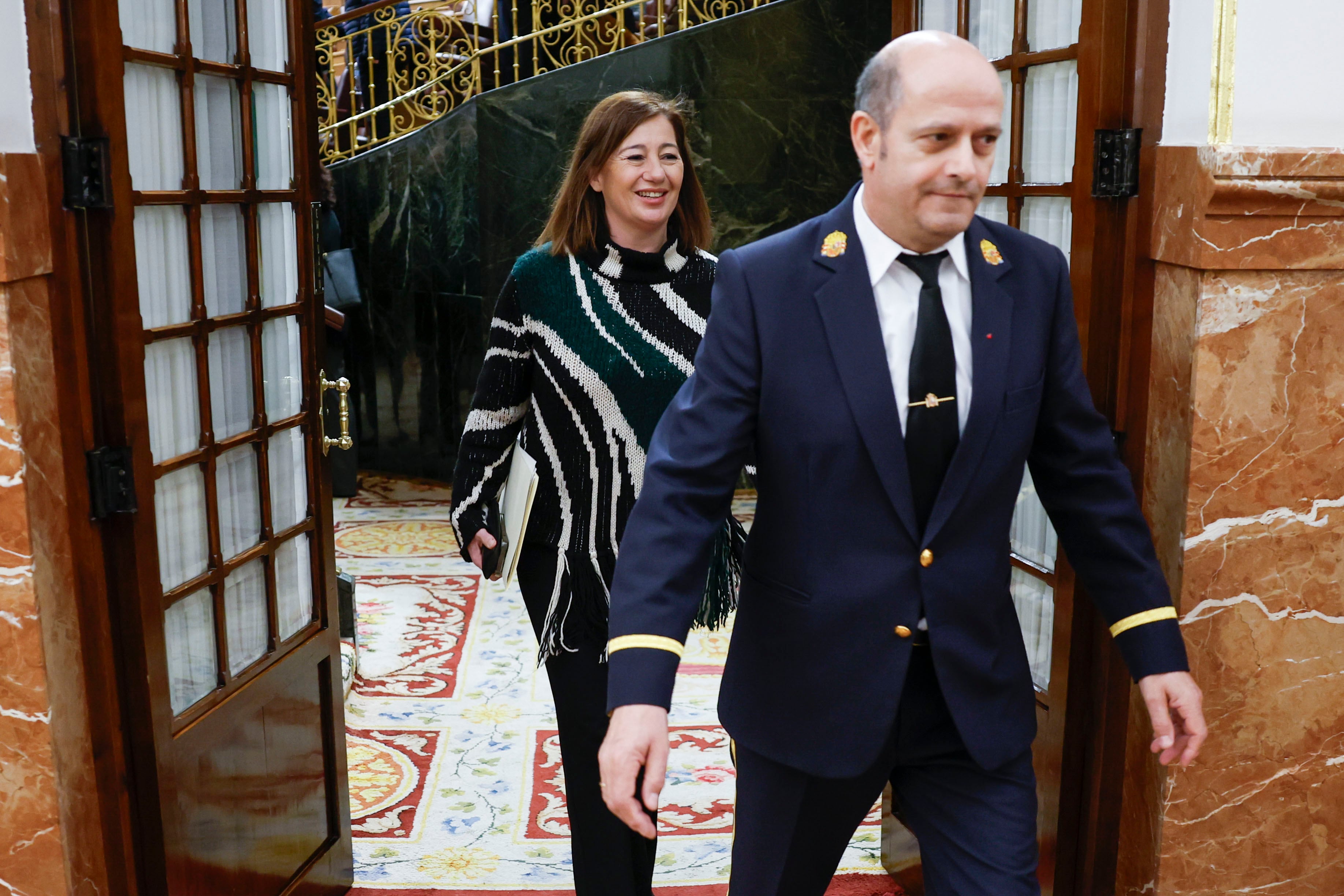 MADRID, 28/02/2024.- La presidenta del Congreso, Francina Armengol, sale tras la sesión de control al Gobierno este miércoles en el Congreso.- EFE/ Mariscal
