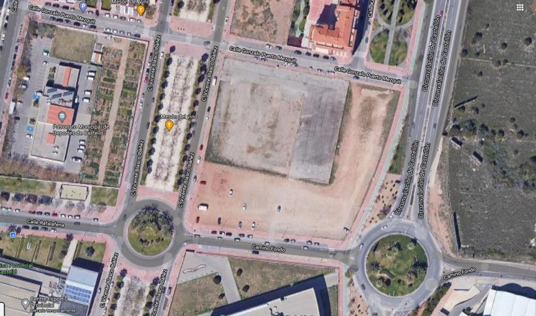 Solar previsto para la construcción del conservatorio de Castelló