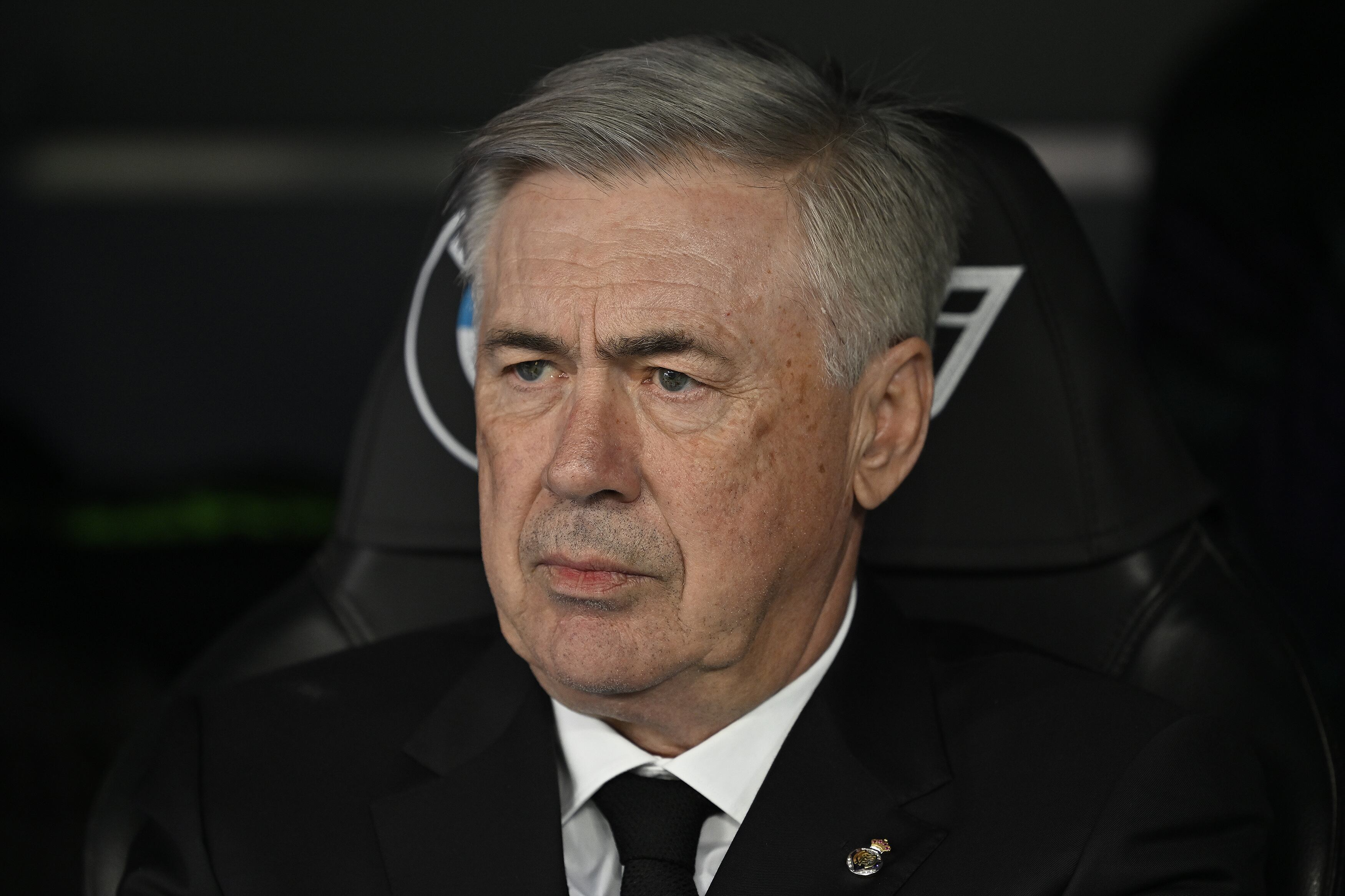 Ancelotti en el banquillo del Santiago Bernabéu.