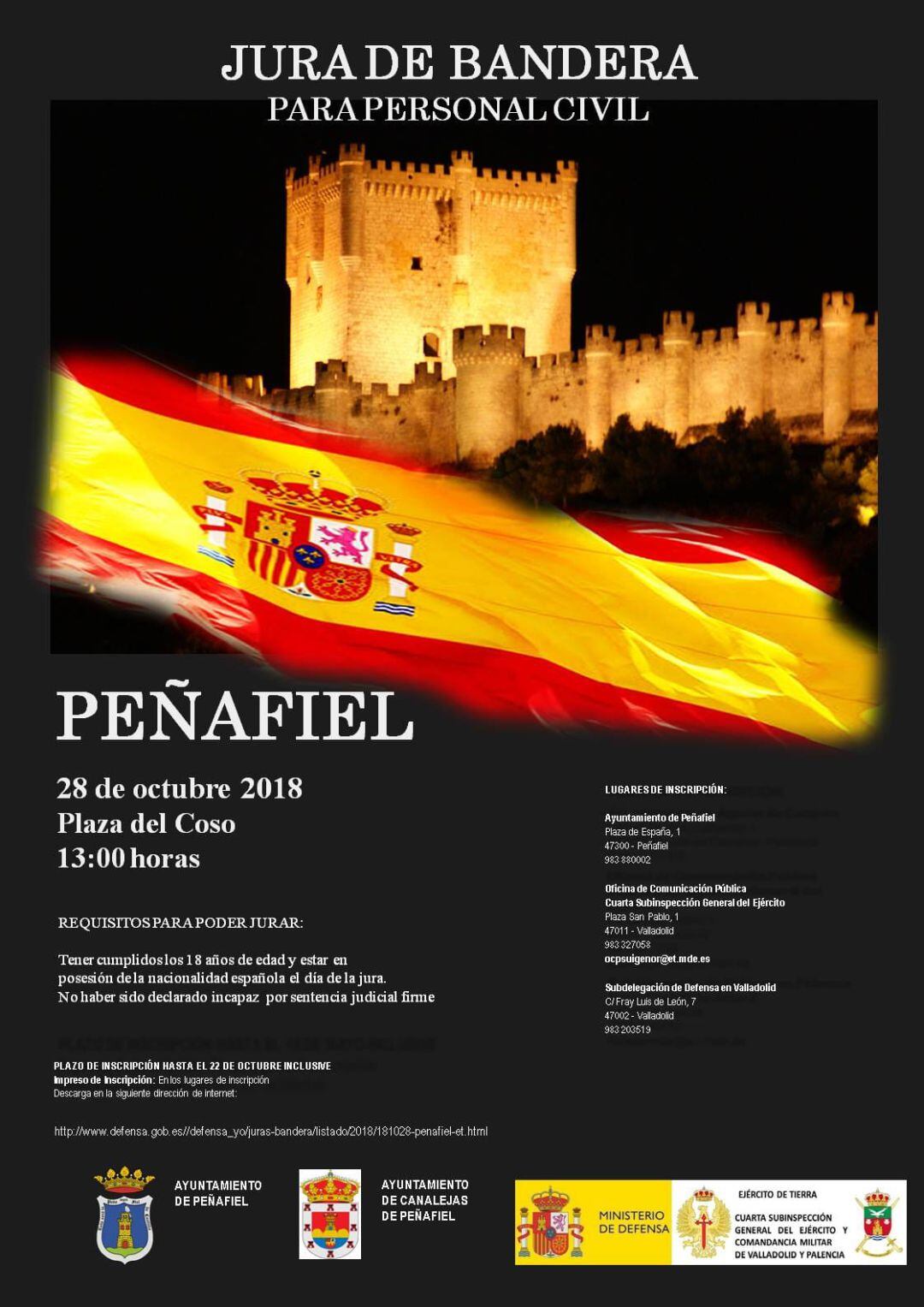 Cartel que promociona el acto del 28 de octubre