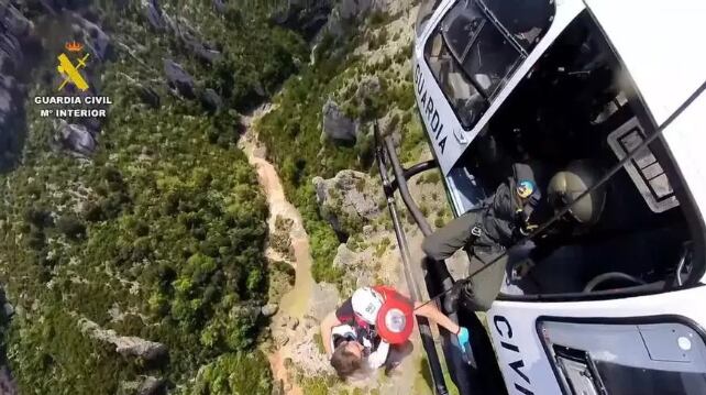 Rescate de una barranquista en Bierge.