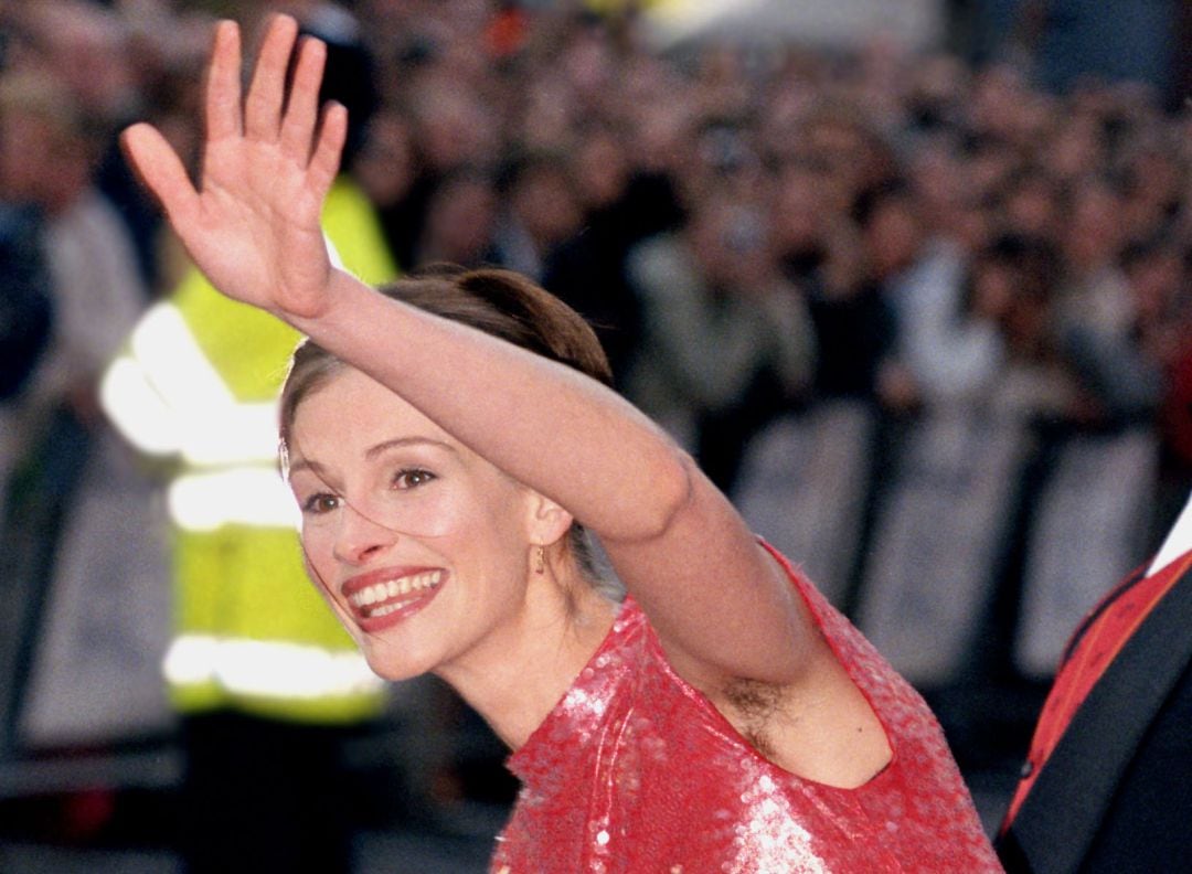 La actriz Julia Roberts fue al estreno de &#039;Notting Hill&#039; sin depilar