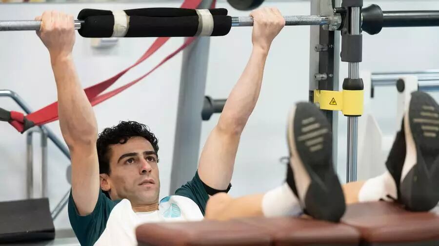 Dorrio entrenando en el gimnasio de La Rosaleda