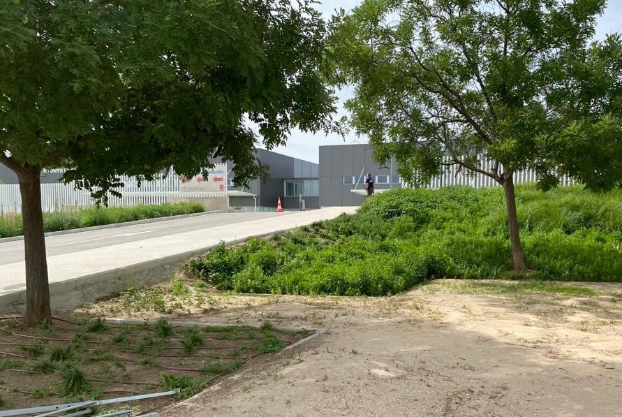 Un guardia de Ariete Seguridad vigilando una de las entradas al Zendal