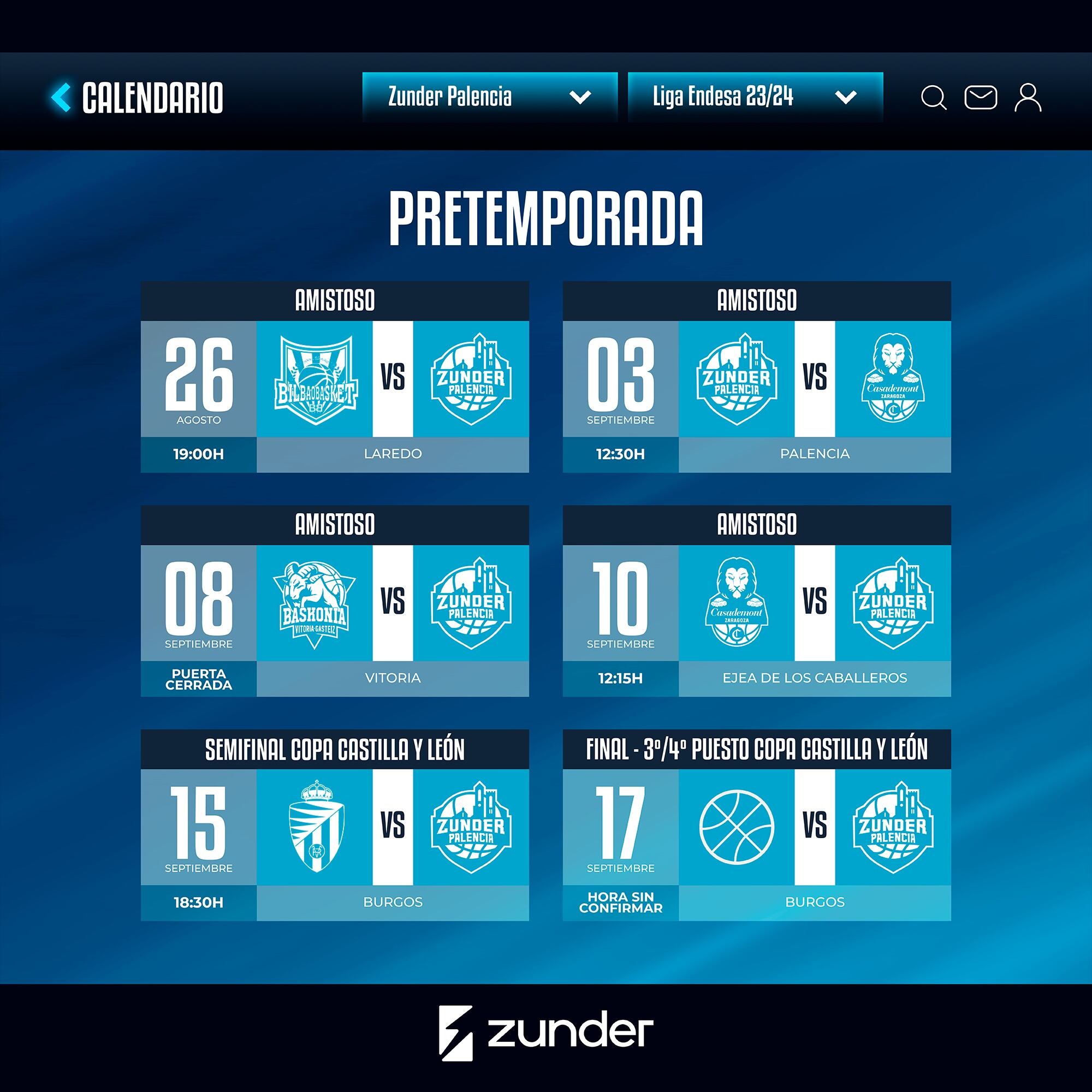 Ya se conoce la pretemporada del Zunder Palencia Baloncesto