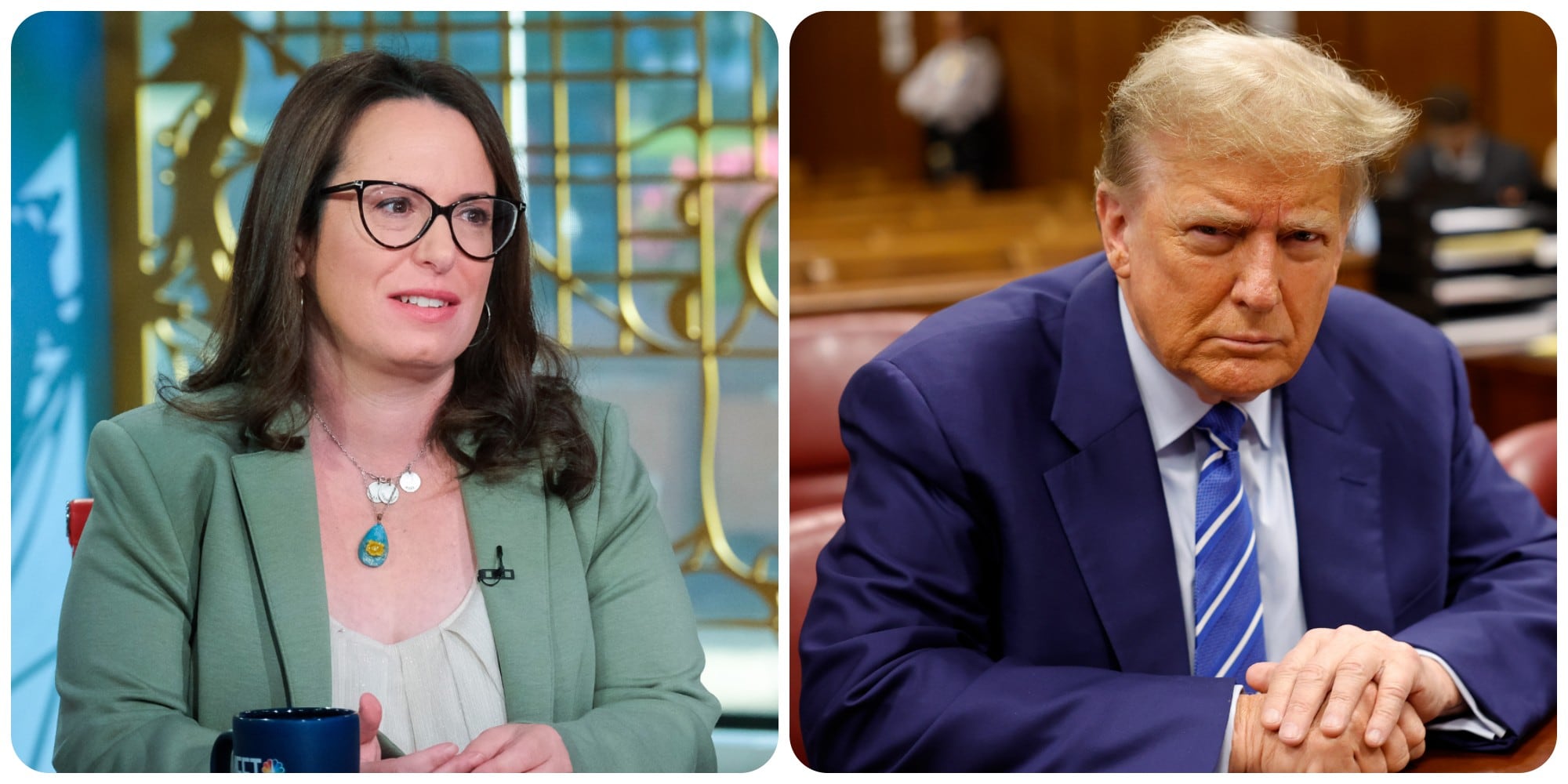 La periodista Maggie Haberman y el expresidente Donald Trump.