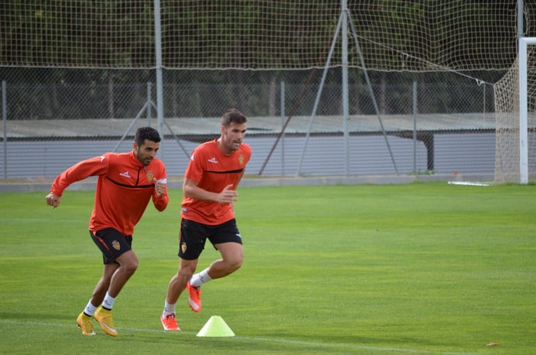 Ángel y Ortuño, en un entrenamiento en la ciudad deportiva