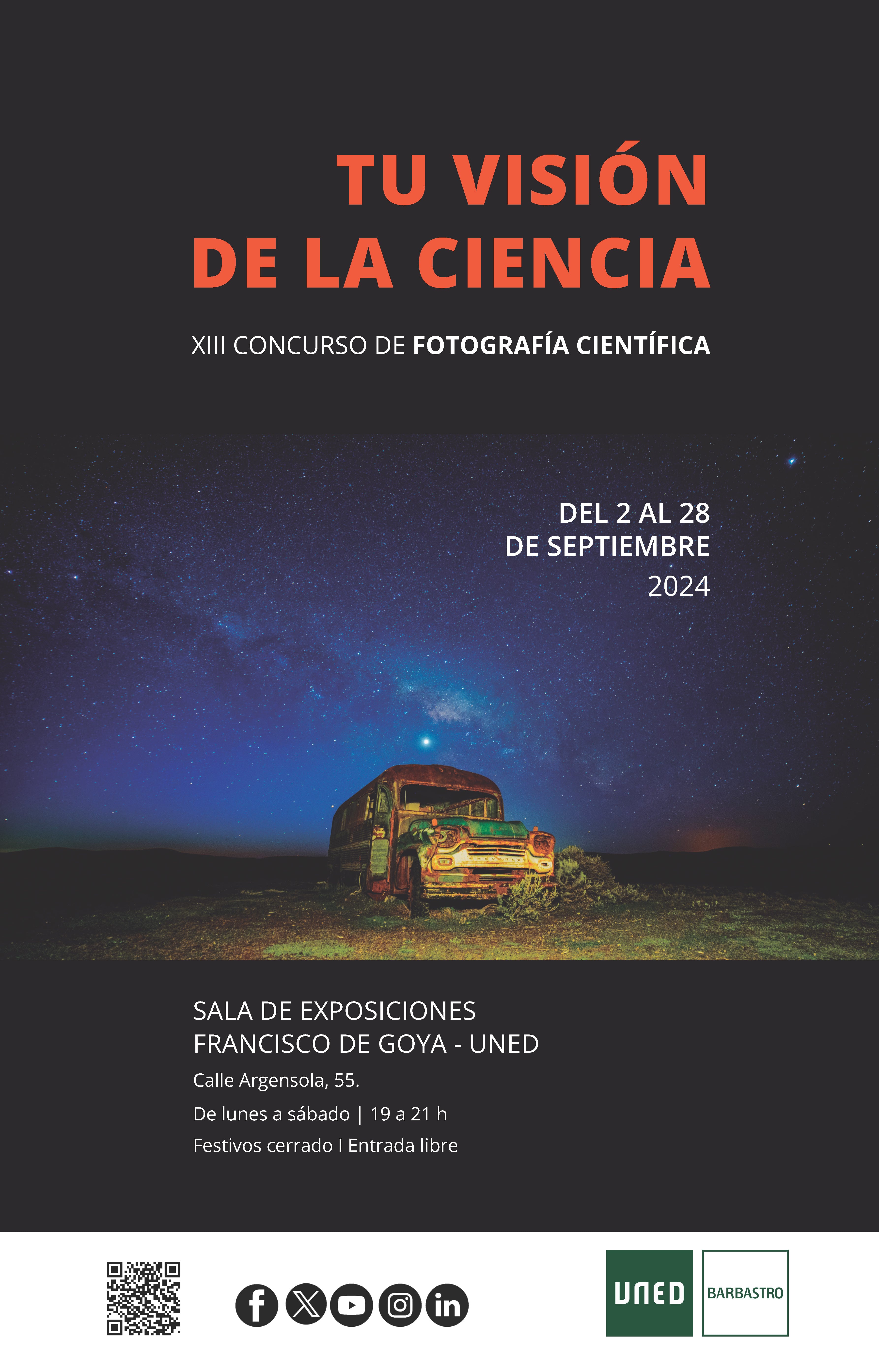 Cartel de la exposición con la fotografía ganadora. Foto: Uned de Barbastro