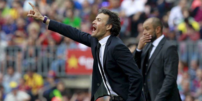 Luis Enrique durante el partido ante el Valencia