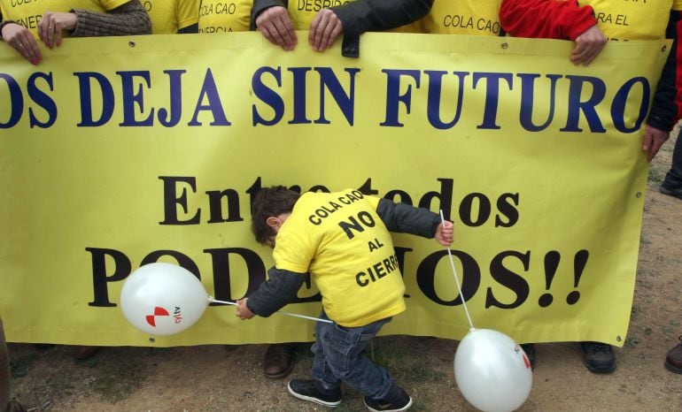 Protesta de trabajadores de Nutrexpa durante Villalar 2014